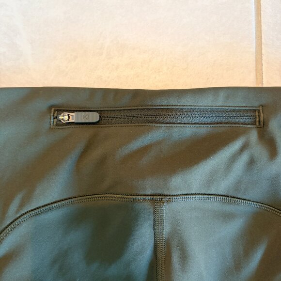 Lululemon Fast and Free 5 Pocket Hi-Rise Leggings w/Drawstring 21' Army Green 4 - Picture 5 of 8